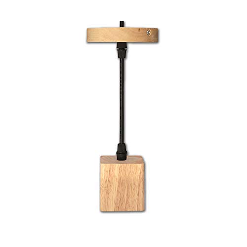 Hanging Lighting Lamp Wood Screw E27 Light for Restaurant, Bedroom, Study Room, 6.5 x 6 x 6 cm, Natural Colour