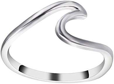 Trend 925 sterling Silver Wave Ring,Specifically Designed for Girls to Give Their own Gifts (Sterling Silver -6)