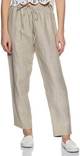Women's Drawstring Regular Fit Relaxed Pants (Kilim Beige)