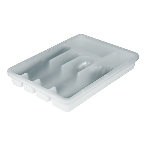 Flatware / Cutlery Drawer Tray with Lid, Plastic Utensil Storage