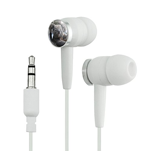 Koala Face Novelty In-Ear Earbud Headphones - White