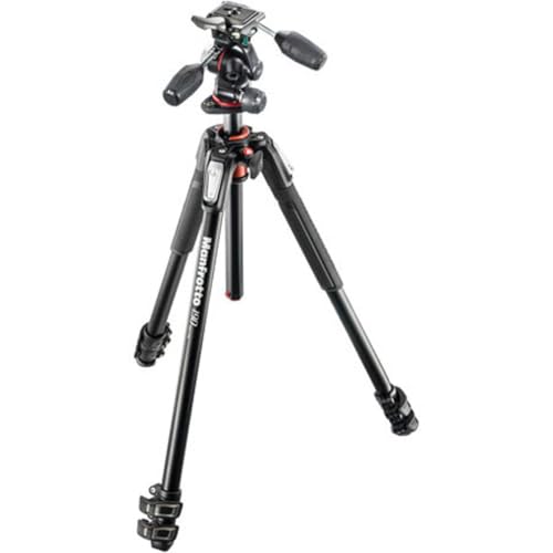 Manfrotto MK190XPRO3-3W Stativ aus Aluminium, 3-teilig, mit 3-Wege-Kopf, Schwarz