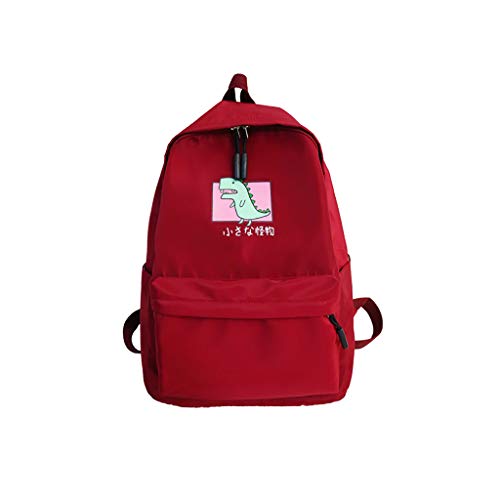 Excursion Sports Cute Dinosaur Pattern Backpack for Women, Girls Student Large Capacity Schoolbag Shoulder Bag, Ultra-Light Street Travel Camping Waterproof Satchel Daypacks