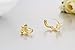 Windshow Girls 18K Gold Plated Mini Butterfly Bowknot CZ Huggies Hoop Earrings (Yellow)