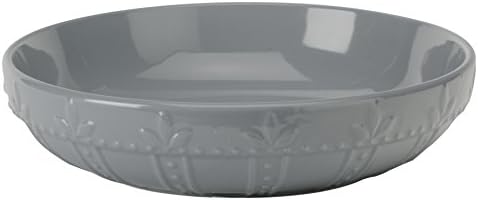 Signature Housewares Sorrento Collection Large Pasta Bowl, 12-Inch, Light Gray