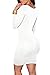LaSuiveur Womens Long Sleeves Crewneck Bodycon Bandage Midi Evening Dresses, White, Small