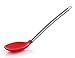 iNeibo Kitchen Silicone Ladle Spoon,Cooking Utensils Silicone Soup Ladle with Heat Resistant Silicone Covering Head and Stay-Cool Stainless Steel Handle (Serving Spoon Red)