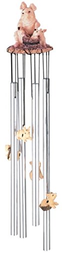 StealStreet SS-G-41273 Round Top Pig Hanging Garden Porch Decoration Wind Chime
