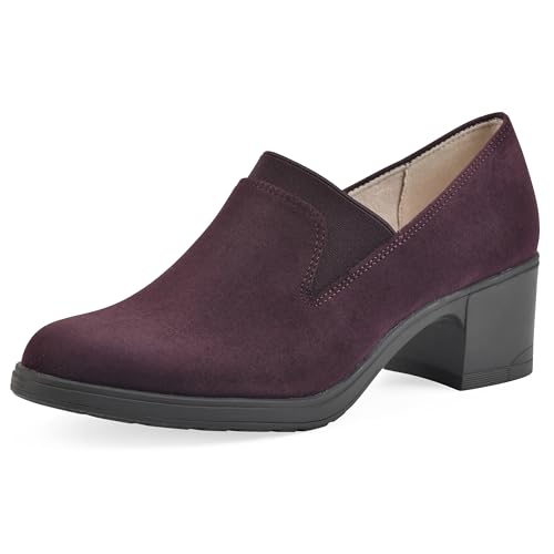 CLIFFS BY WHITE MOUNTAIN Women’s Hunton Cushioned Heeled Shootie, Burgundy/Suedette, 8.5 W