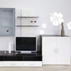 Tafel Tattoo Hibiskus Grosse 45 Cm X 42 Cm Farbe Bordeaux Ral