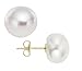 Premium 14K Gold Genuine Pearl Earrings For Women By IGFI- AAA Quality Handpicked Freshwater Cultured Pearl Buttons With Solid 14K Gold Post & Back- Chic Real Pearl Stud Earrings In Cute Box
