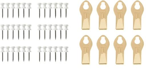 Takker Refill Pack of 36 and 8 Picture Hooks - Compatible With Hanging Tool - for Canvas Prints, Clocks, Cards, Decorations, Utensils and Tools