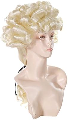 Men S Rococo Baroque Wig Renaissance Colonial Era Blond Curly