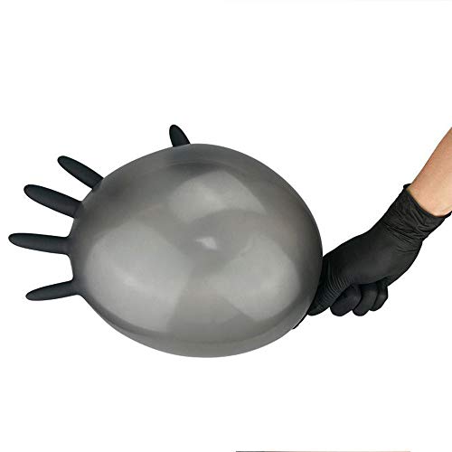 NOSAME Disposable Nitrile Gloves-5 mil Thick,Latex Free,Powder Free,Textured,Black,Large,Non-sterile,Exam,Cleaning Professional Grade for Automotive,Food Handling,BBQ,Dishwashing,Painting (Black, L)