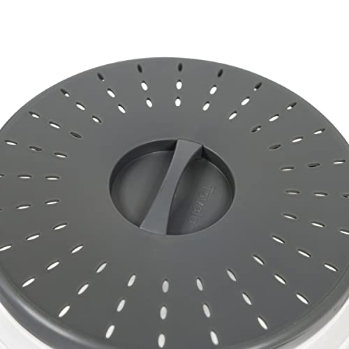 Tovolo Vented Collapsible Medium Microwave Cover (Charcoal) Splatter Guard & Colander Kitchen