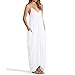 May&Maya Women's Low V-Neck and Low V-Back Maxi Dress (S, White)