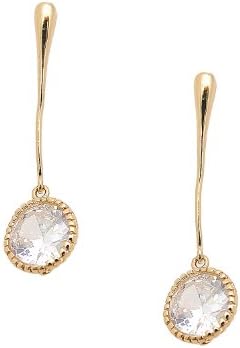 Dangling Crystal with Vertical Bat Earrings (Gold Plated)