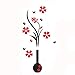 3D Wall Stickers, DIY Vase Flower Tree Crystal Arcylic 3D Wall Stickers Home Livingroom Decoration 80X40cm
