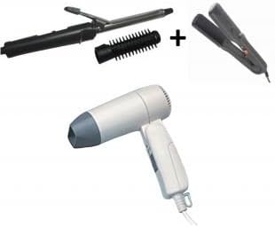 IAS Combo Of Hair Straightener, Hair Dryer And Hair Curler/Curling Rod For Women