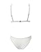 MOOSKINI Women's Strap Bathing Suit 2pcs Swimsuit Top Brazilian Bottom Padding Bikini Set (M, White)