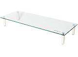 VIVO Glass Ergonomic Tabletop Riser, Desktop Stand for Computer Monitor, LCD LED TV, Monitor, Laptop, Notebook, and More (STAND-V000R)