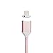 NetDot 2 Pack 2nd Generation Magnetic USB Charger Cable Adapter for iPhone 5, 5c, 5s, SE, 6, 6 Plus, 6s, 6s Plus, 7, 7 Plus (2 Pack rose gold)