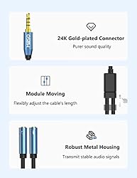 MillSO 3.5mm Headphone Splitter Adapter CTIA Audio