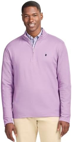 Chaps Men's Classic Fit Textured Quarter Zip Sweater -Pandora Red
