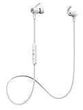 Wireless Bluetooth Earbuds Stereo Headphones, Ghostek Silencer Series Earphones With Mic + Controls | IPX4 Water Resistant Sweat-proof | Working Out Running Jogging Sports | Bluetooth 4.1 (White)
