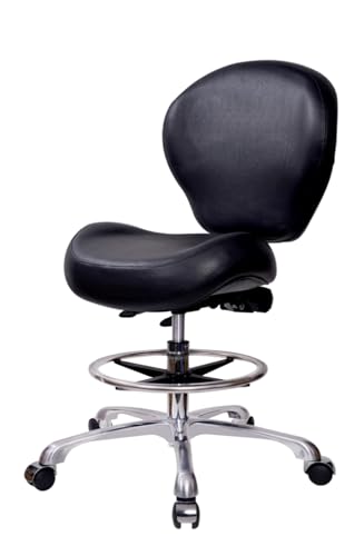 Photo 1 of MWOSEN Height Adjustable Rolling Stools Drafting Chair with Backrest & Foot Rest,Work from Home,Studio,Dental,Office for Desk,Salon,Art Studio, Tattoo,Garage, Kitchen, Counter, (Black) PARTIAL SET 