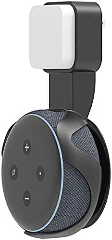 Yuanming Outlet Wall Mount Holder for Dot 3rd Generation, Best Space-Saving Dot Accessories with Cord Management for Your Smart Home Speaker Without Mess Wires or Screws (Black)
