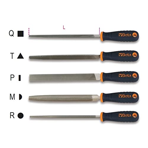 Beta 17190243 Model 1719Bm D10/T Three Square Bastard Cut File, Plastic Handles, 10"/250mm