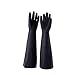 Hoocozi 1Pair Extra Long Reusable Black Latex Gloves, 23.6