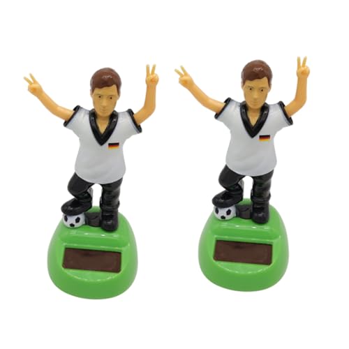PRETYZOOM 2pcs Creative Solar-Powered Swing Car Ornament Football Theme Car Decor Auto Decor
