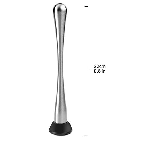 Cocktail-Stößel, Obststampfer, 20,3 cm, Edelstahl, Cocktail-Stößel, Jigger für Barkeeper, Muddle & Mixen hausgemachte… – Bild 7