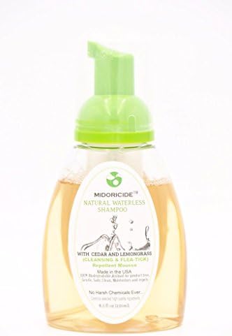 (1 Pack) MIDORICIDE DRY SHAMPOO FOR PETS- WATERLESS FOAMING MOUSSE FOR DOGS AND CATS- 8.5 OZ- With Cedar, Organic Lemongrass and Organic Quillaja Bark