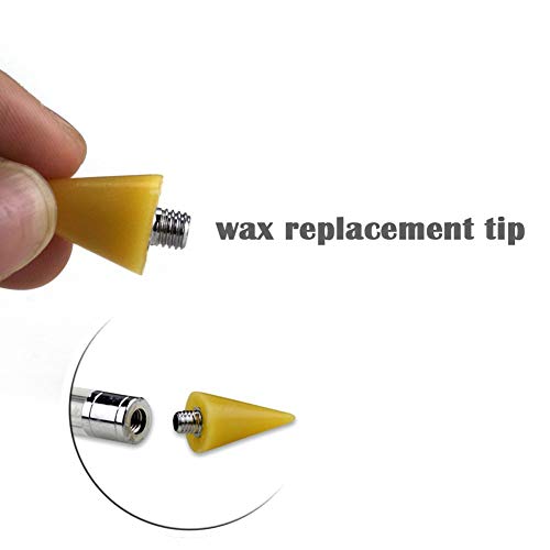 4 Pack Nail Rhinestones Picker Wax Replacement Tips Wax Replacement Head for Dual Ended Wax Nail Rhinestones Picker Pencil Dotting Pen Studs Picker Crystal Beads Acrylic Handle Replacea with TraveCase - Thumbnail 2