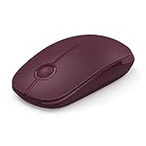 Jelly Comb 2.4G Slim Wireless Mouse with Nano Receiver, Less Noise, Portable Mobile Optical Mice for Notebook, PC, Laptop, Computer MS001 (Wine Red)