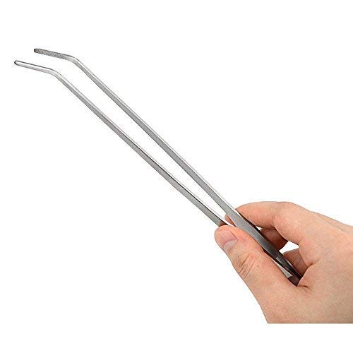 ONST Curved Tweezer Stainless Steel Aquarium Tank Aquatic Plant Tongs Scissors Aquascaping Tools for Set Fish Tank Plants (1X)