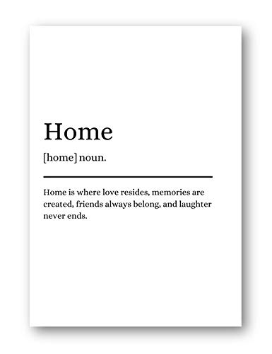 Second Ave A4 Home Definition Quote Word Wall Art Print Birthday Gift Home Decor