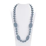 Consider It Maid Silicone Teething Necklace for Mom to Wear - FREE E-BOOK - BPA FREE and FDA Approved - Peas in a Pod (Grey)