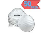 Disposable Non-Toxic Dust & Filter Safety Face Masks - For Non-Toxic Dust, Pollen, Dander, Sawdust, Garage Dust, Garden and General Household Dust & Irritants (50)