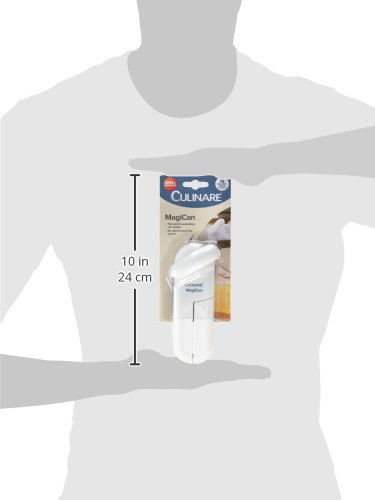 Culinare MagiCan, Manual Can Opener with Lid Release - Heavy Duty Lid Opener Kitchen Gadgets - Home Can Lid Opener Manual - Easy to Use Hand Held Effortlessly Open Cans, White, Stainless Steel