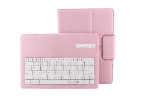 myBitti Samsung Galaxy Tab 10.1 Inch Portfolio Case with Removable Bluetooth Keyboard with stylus pen (pink)