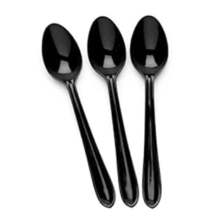 Black-Plastic-Spoons-Heavy-Duty-Spoon-Pack-of-50-Tableware-and-Dinnerware Black Plastic Spoons | Heavy Duty Spoon (Pack of 50) Tableware and Dinnerware