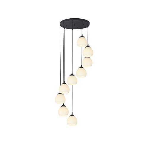 CraftThink LED Ceiling Light, Black Multi Semi Flush Mount Fixture Hanging Light with with Dome Fros