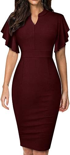 homeyee women's elegant chic bodycon formal dress b288 Sexy Dress Bodycon Elegant Side Slit Party- Looks Elegant main image 0