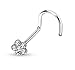 PiercedOff Multi Clear Gem Flower Nose Screw 18G (1mm)
