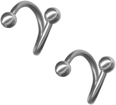 Pair of 18 gauge Spiral Barbells-3 sizes-Basic Stainless Steel Cartilage Earrings-Tragus Earring-Lip Hoop