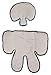 Alphabetz Alphabetz Reversable Head and Body Support and Strap Cover Set For Car Seats and Strollers, white, gray